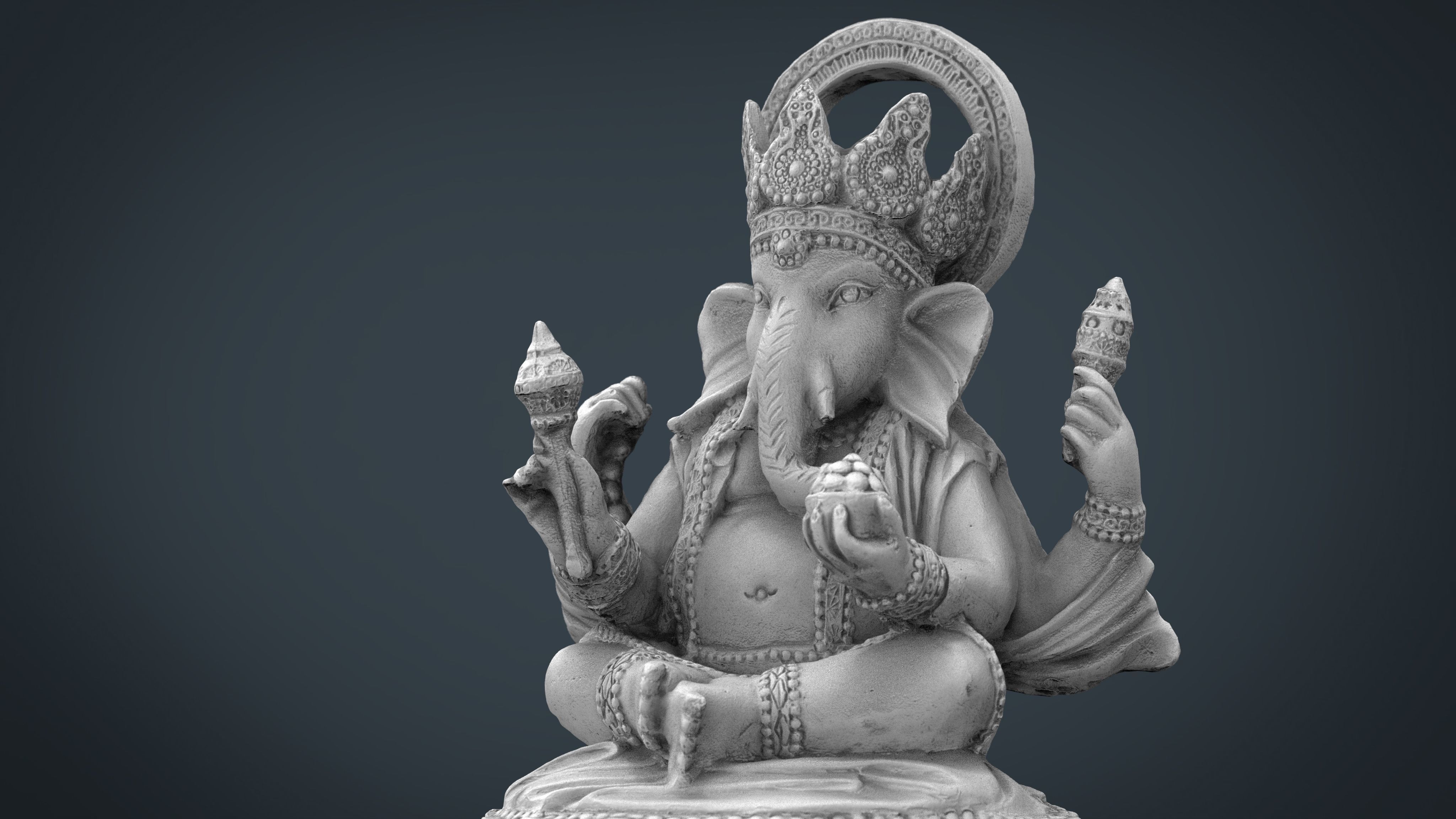 Ganesh Elephant Low-poly 3D model_2