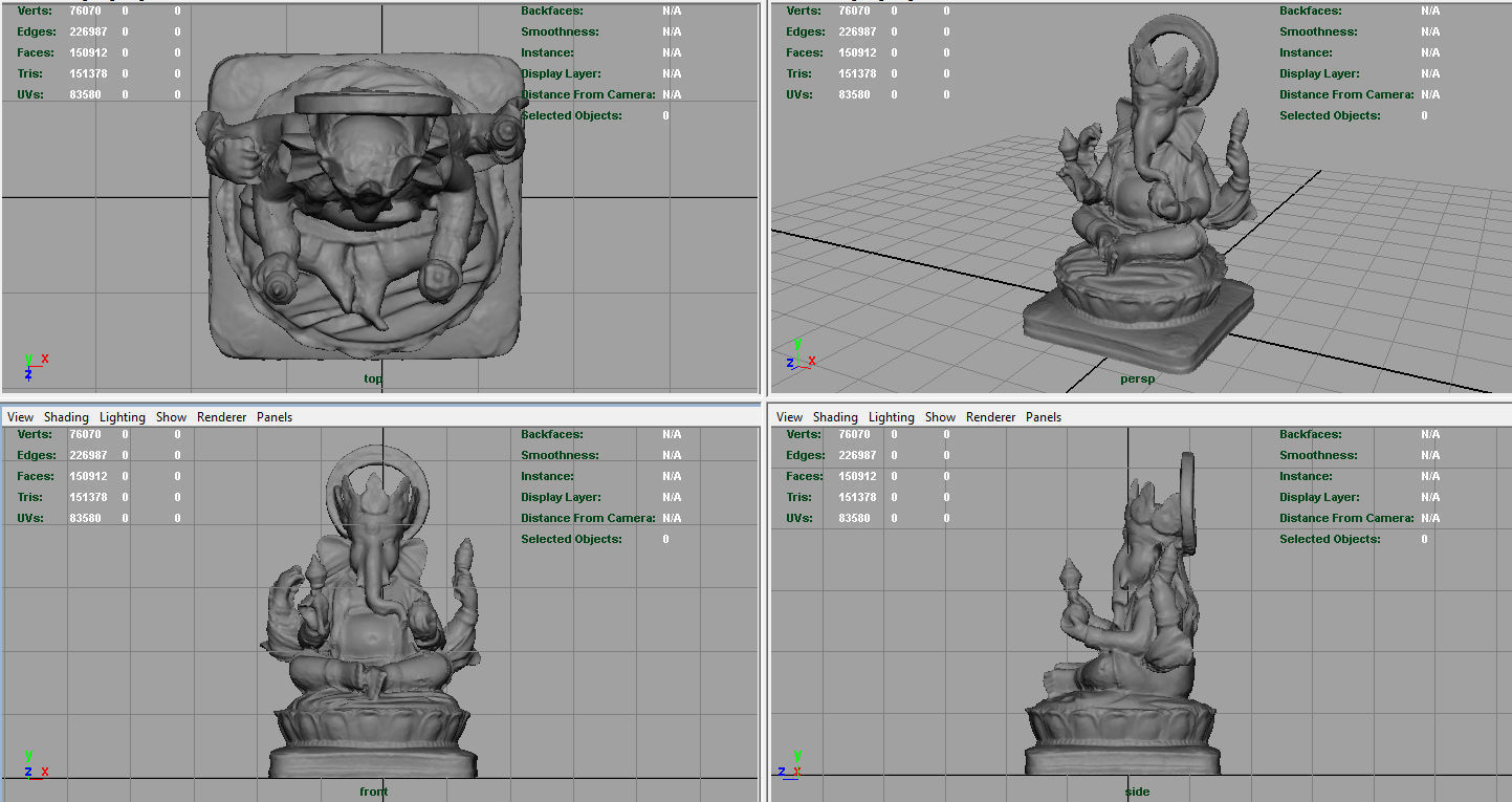Ganesh Elephant Low-poly 3D model_9