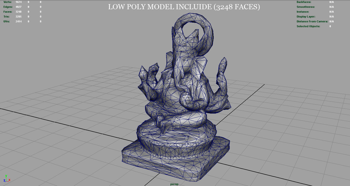 Ganesh Elephant Low-poly 3D model_16