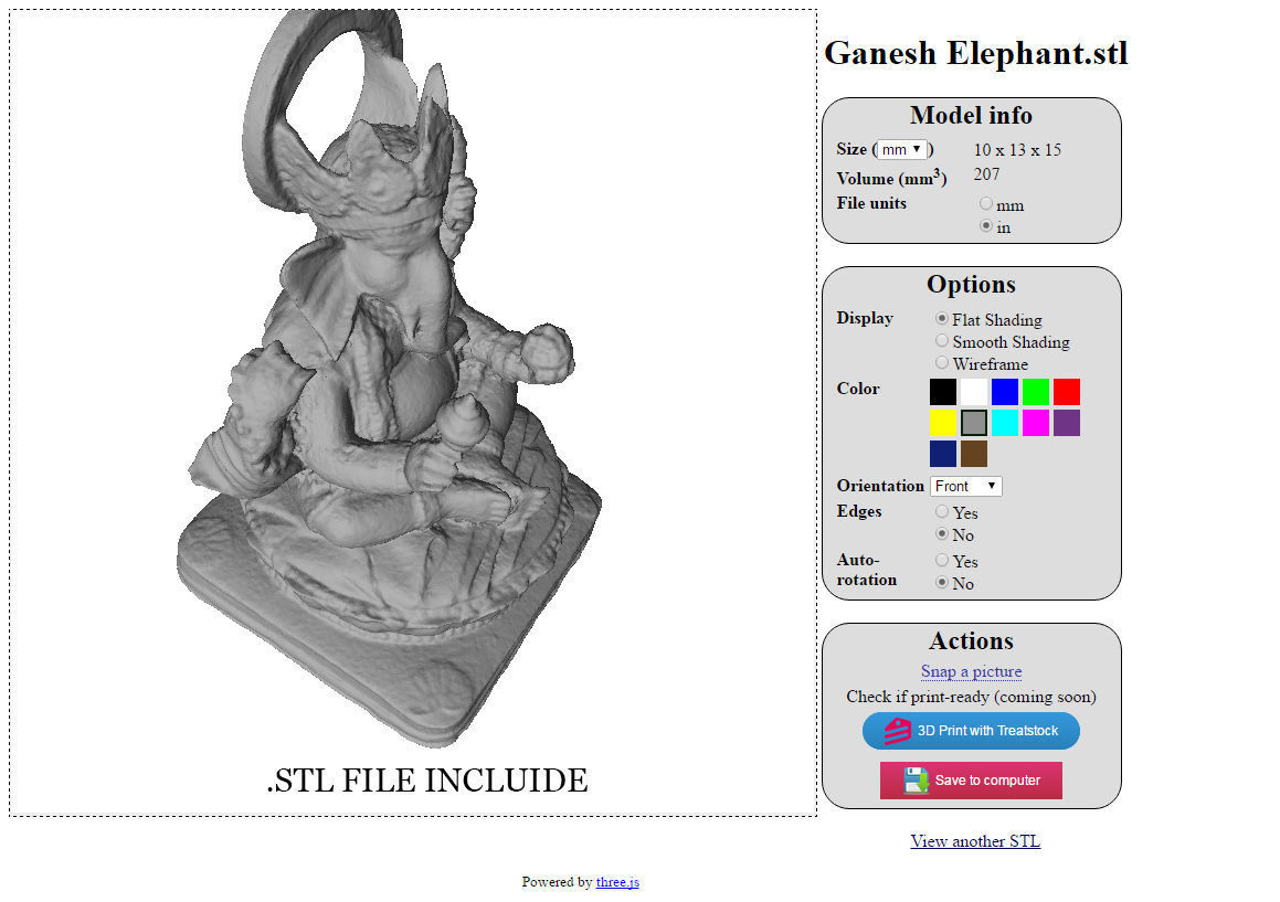 Ganesh Elephant Low-poly 3D model_17