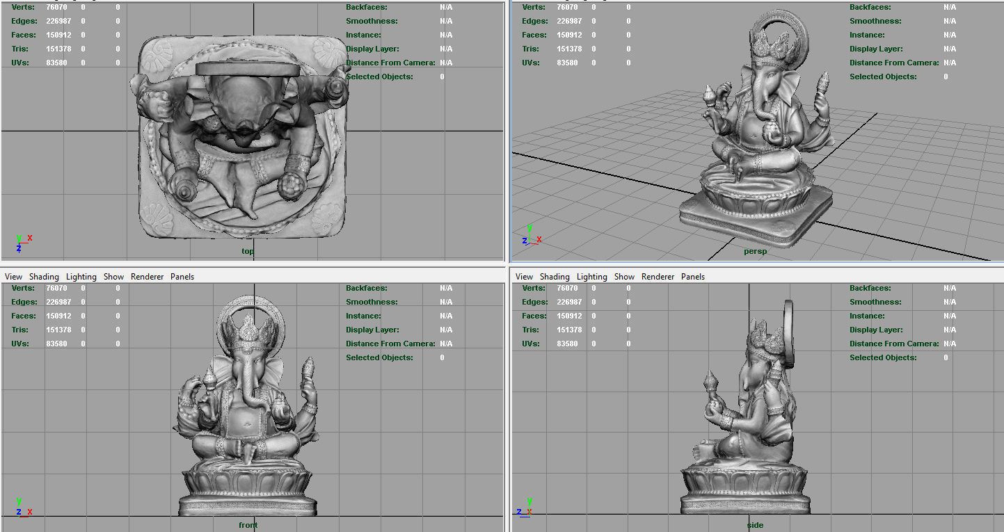 Ganesh Elephant Low-poly 3D model_8