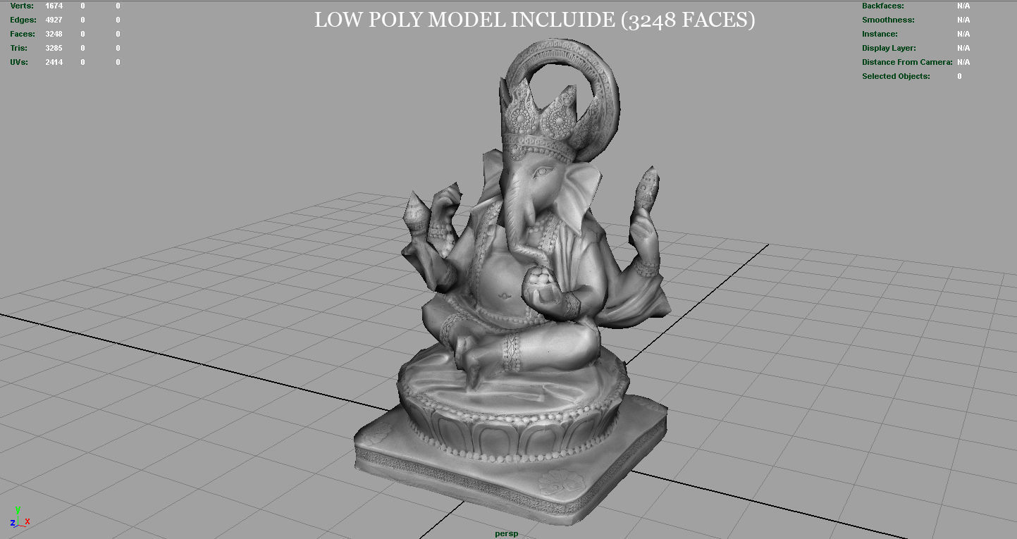 Ganesh Elephant Low-poly 3D model_15