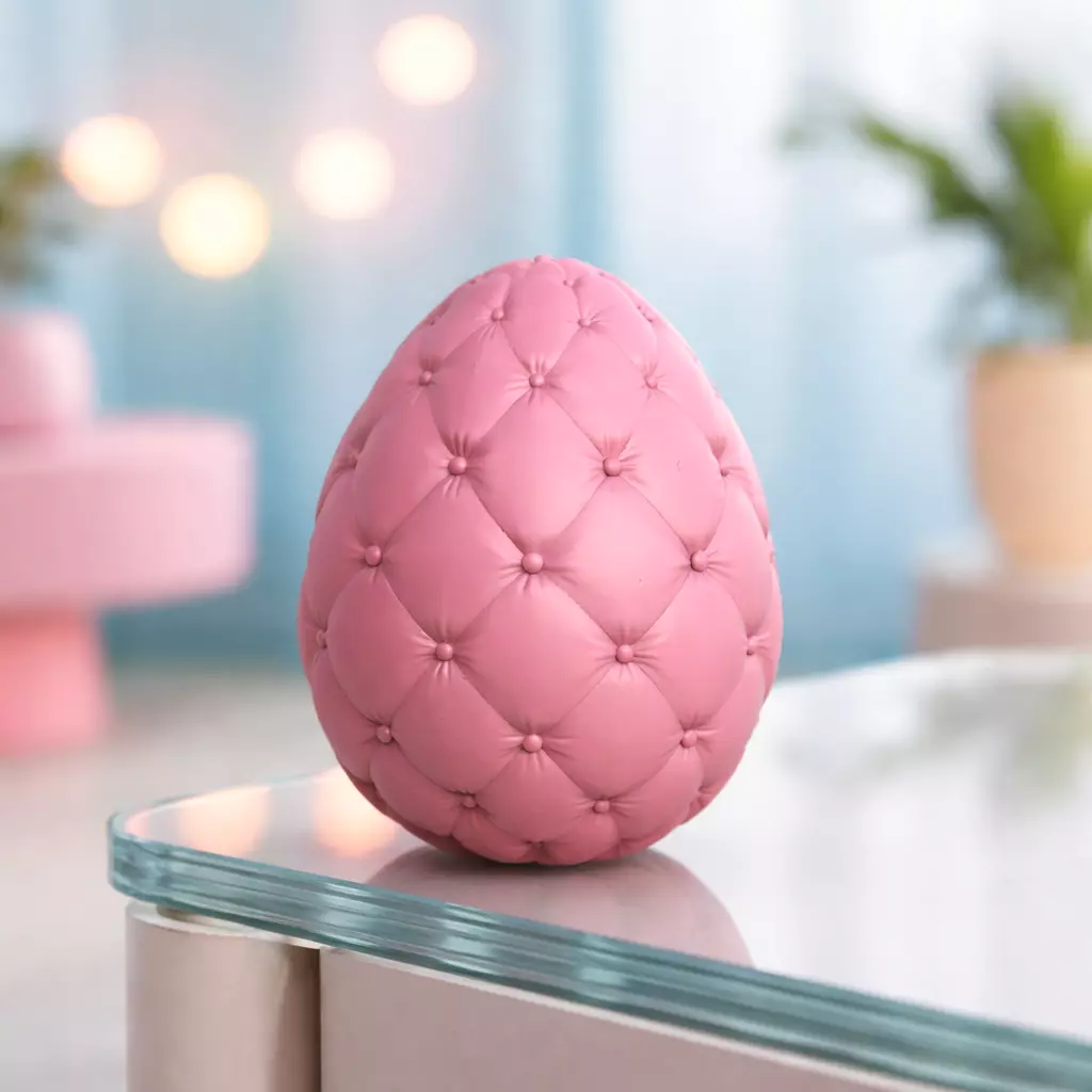 Tufted Easter Egg Puffy Cushion Style Egg Decor 3D print model
