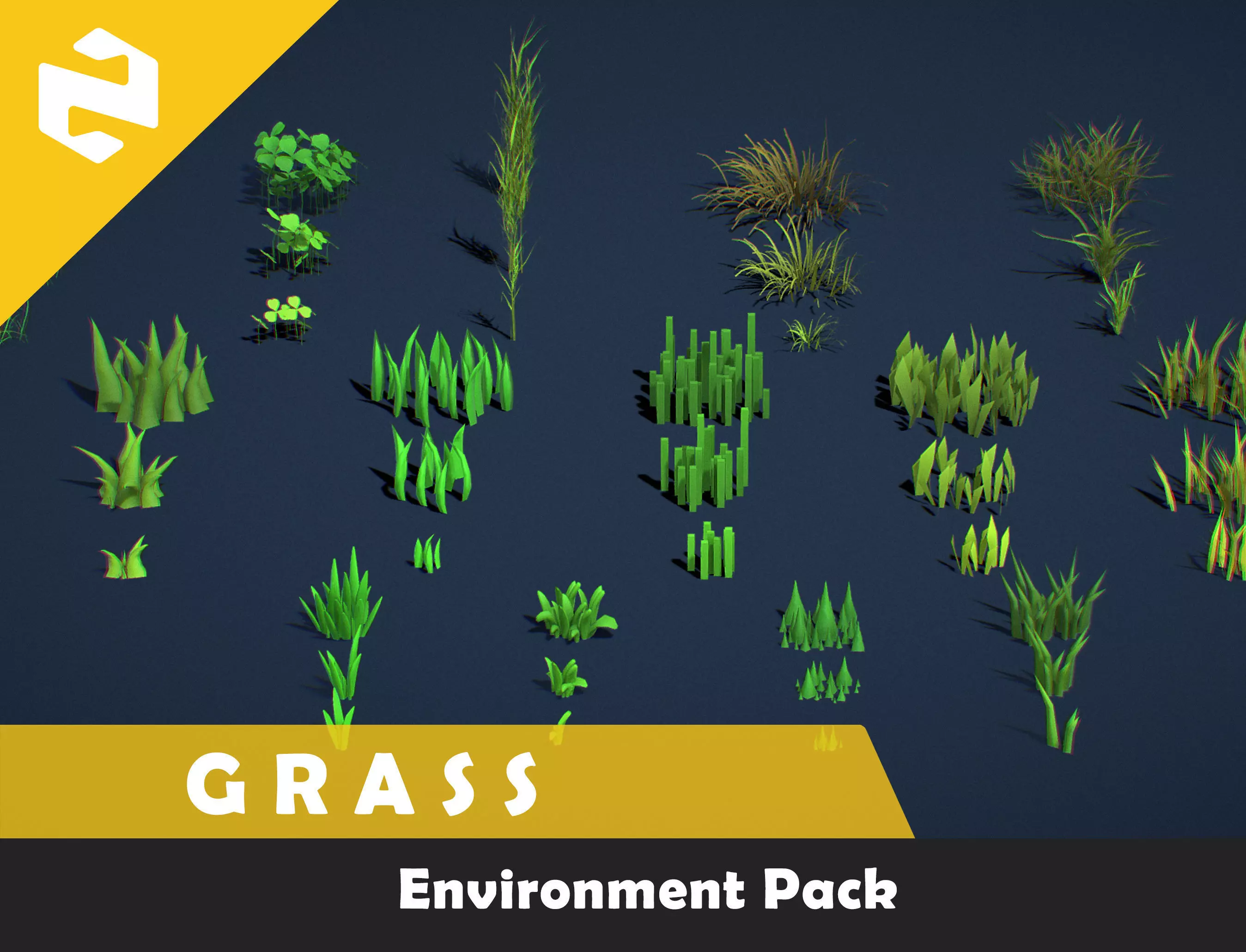 Environment Pack - Grass Low-poly 3D model