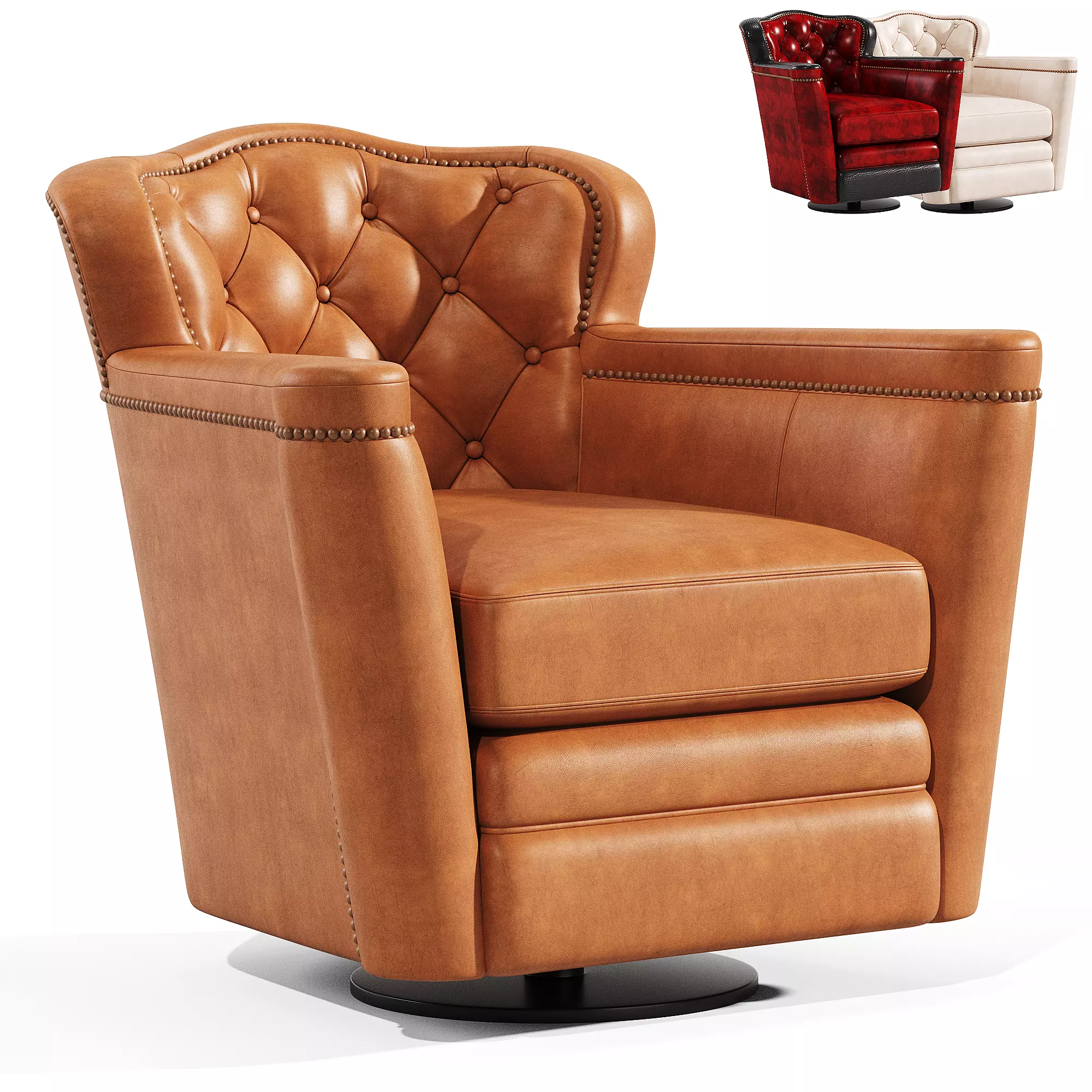 Nile Clemson Leather Swivel Chair 3D model
