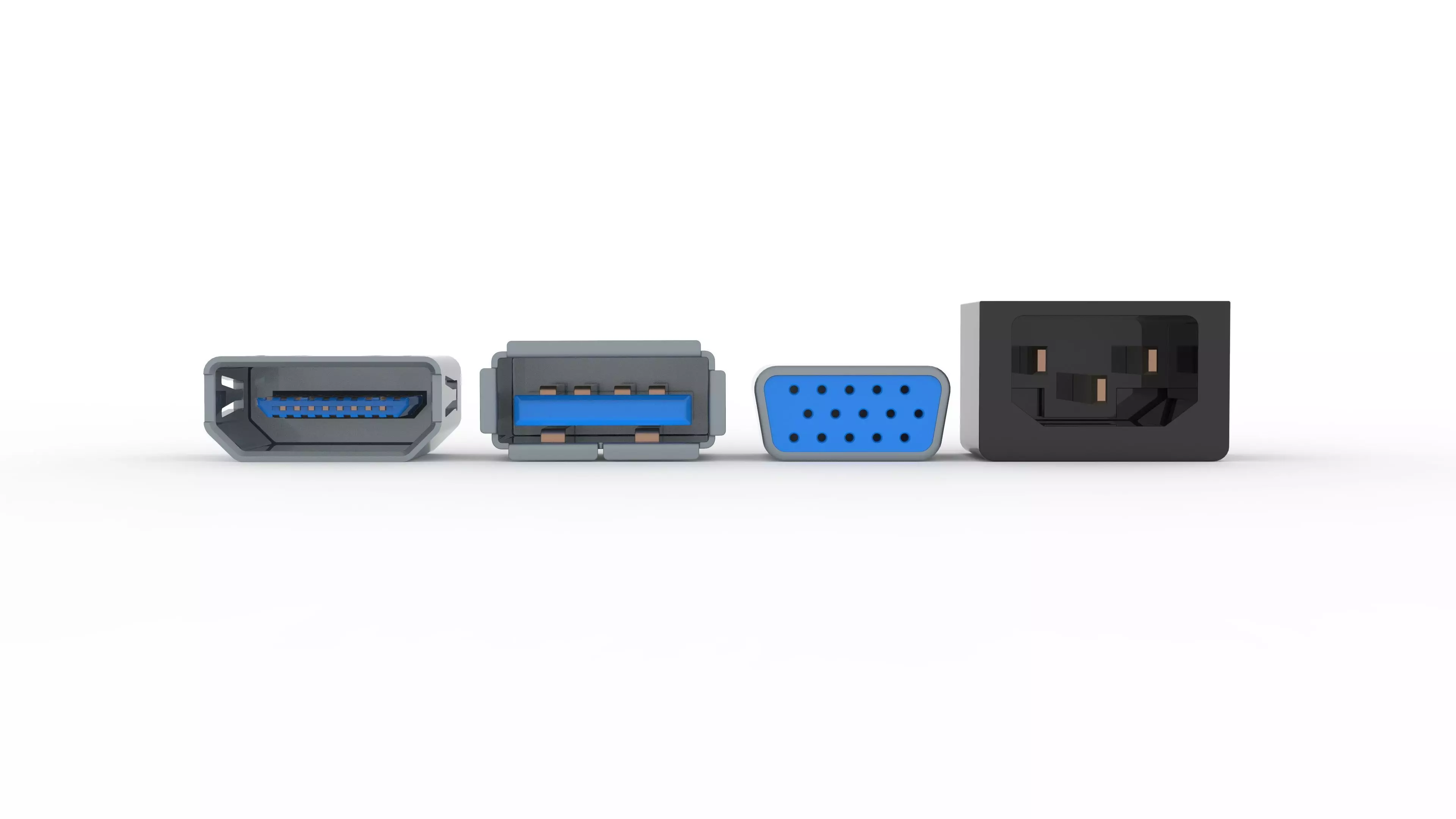 Ports For electronics Low-poly 3D model