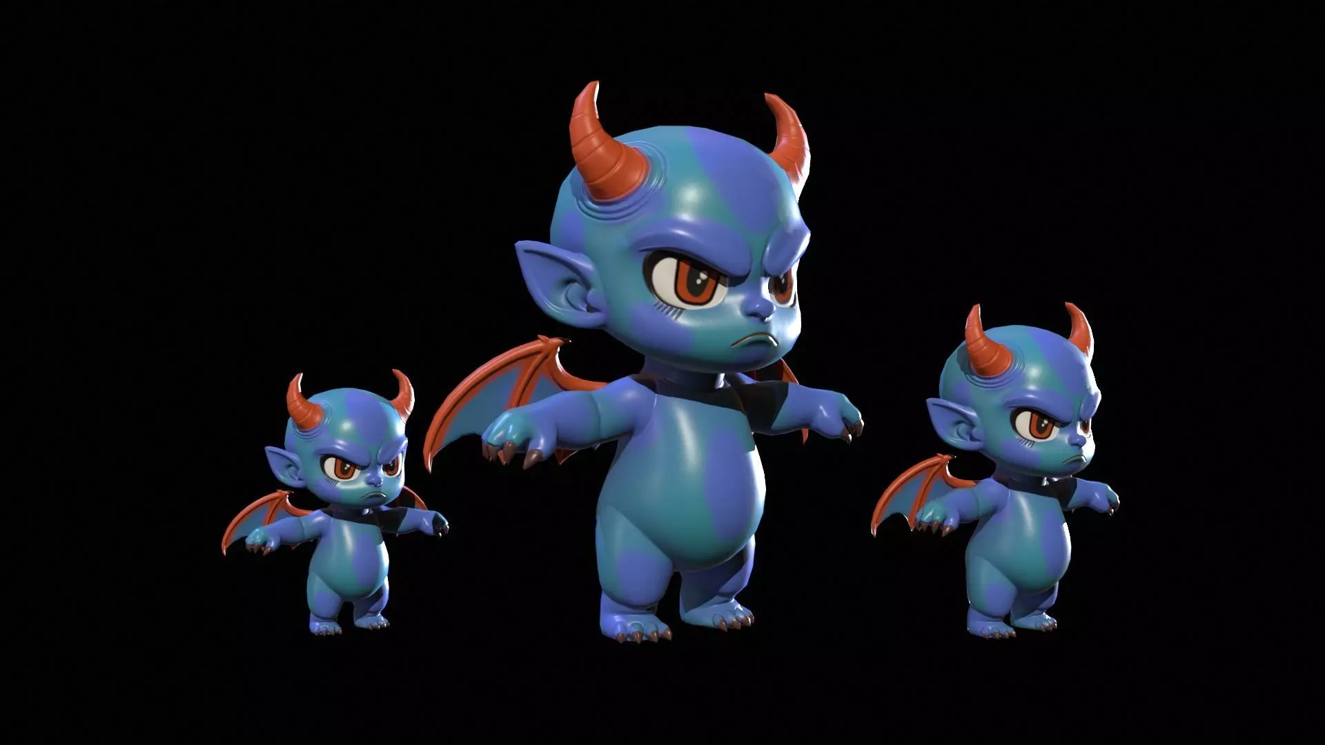 ChibiDemon4Pack1 Low-poly 3D model