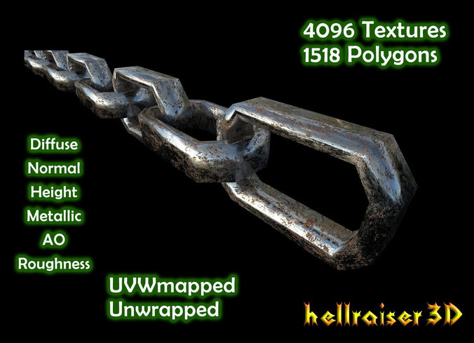 Chain - PBR - Dirty Textured Low-poly 3D model