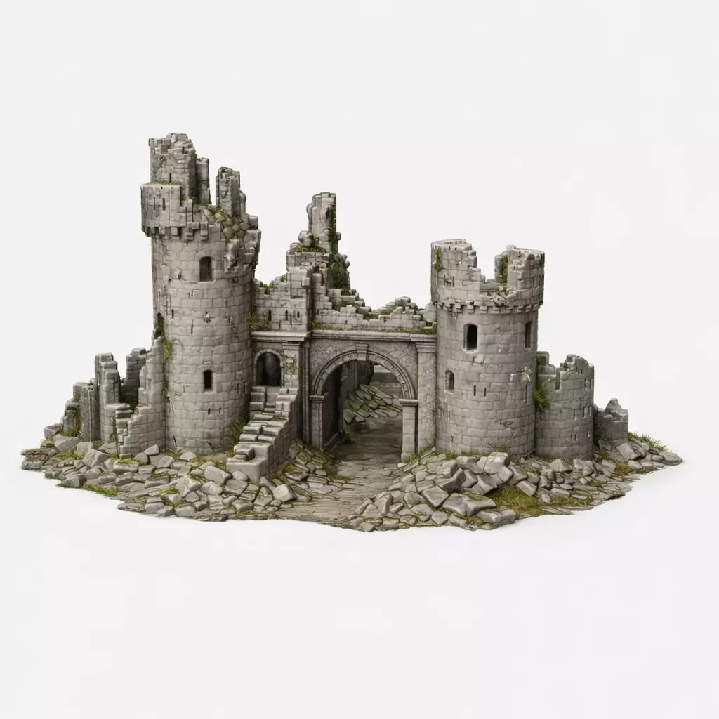 Ancient Fortress Ruins STL 3D print model