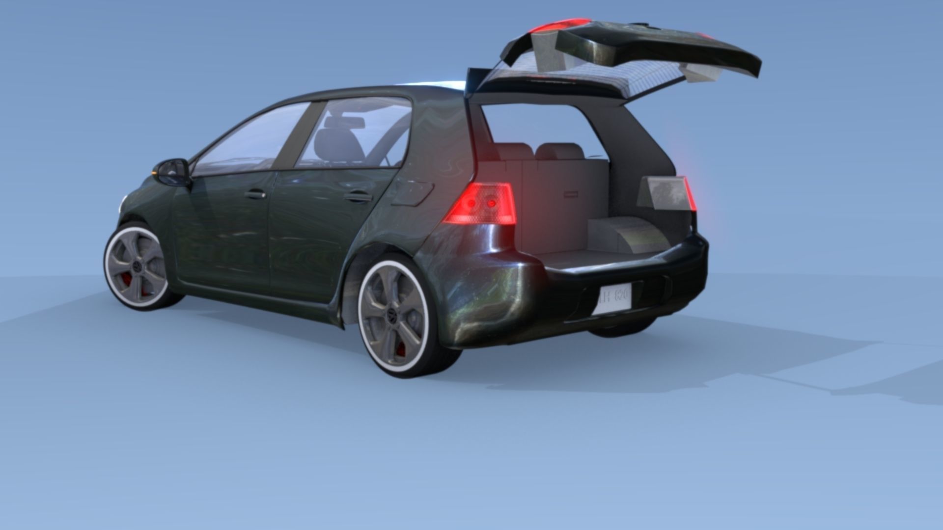 2016 Volkswagon GOLF GTI BLACK 3D model_6