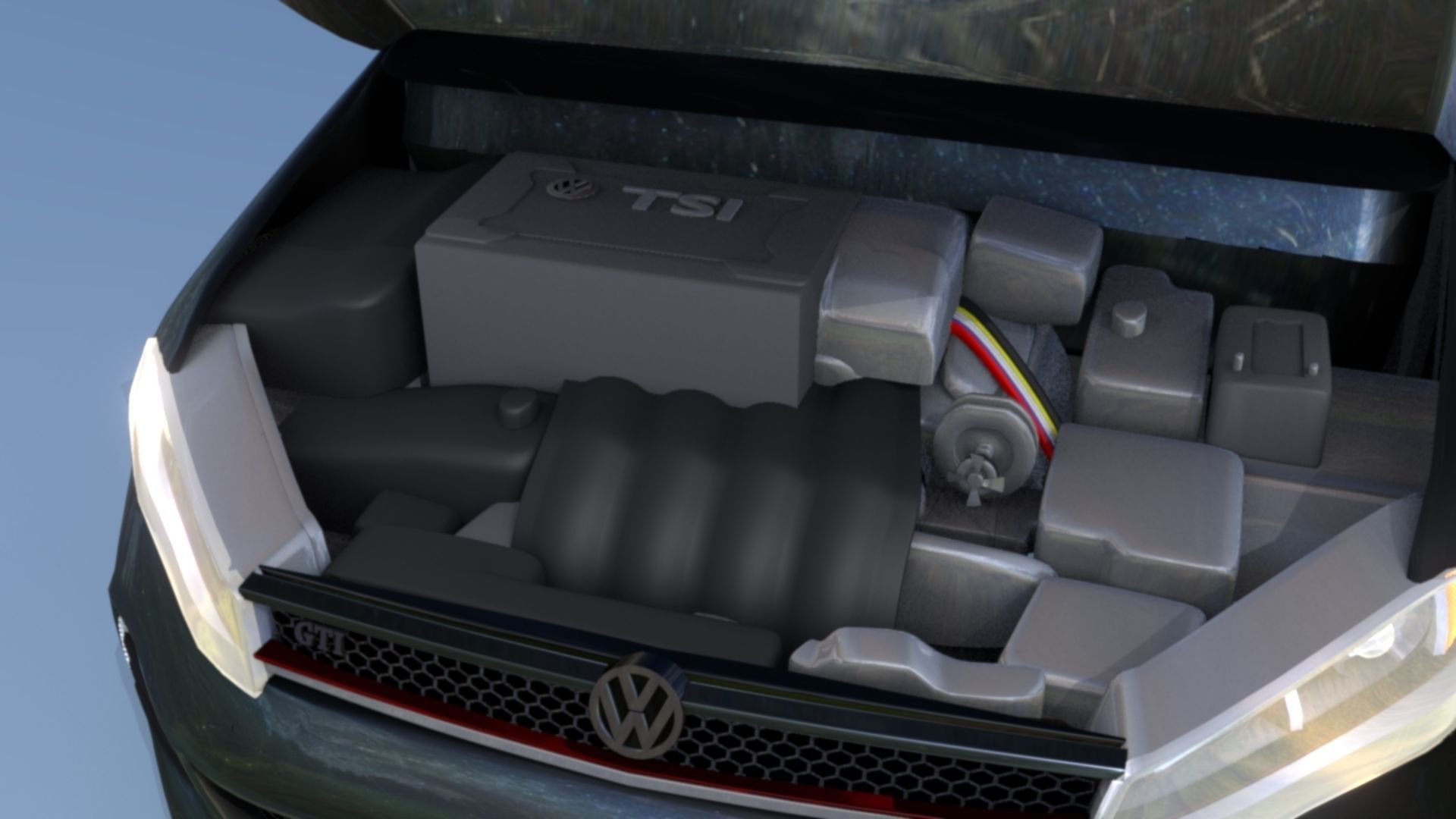 2016 Volkswagon GOLF GTI BLACK 3D model_4