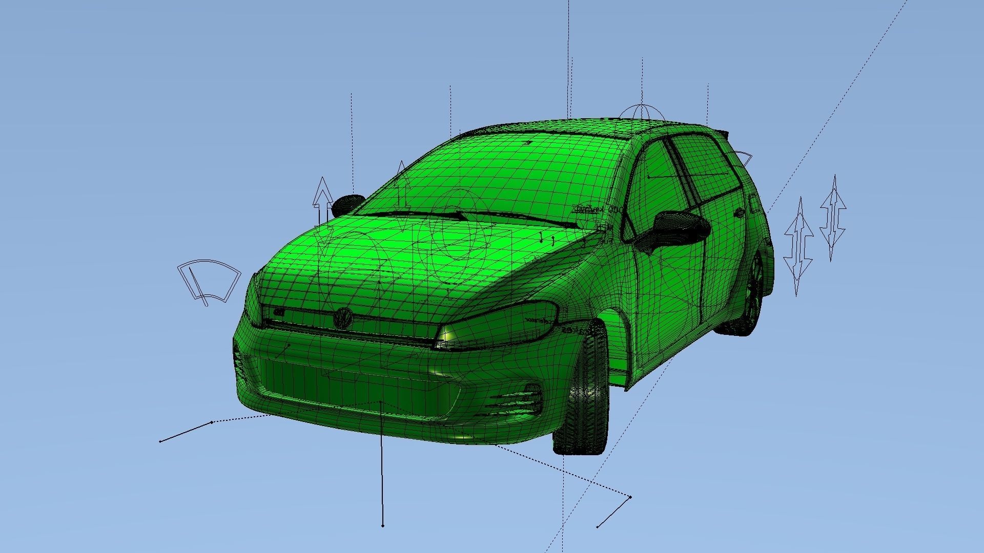 2016 Volkswagon GOLF GTI BLACK 3D model_10