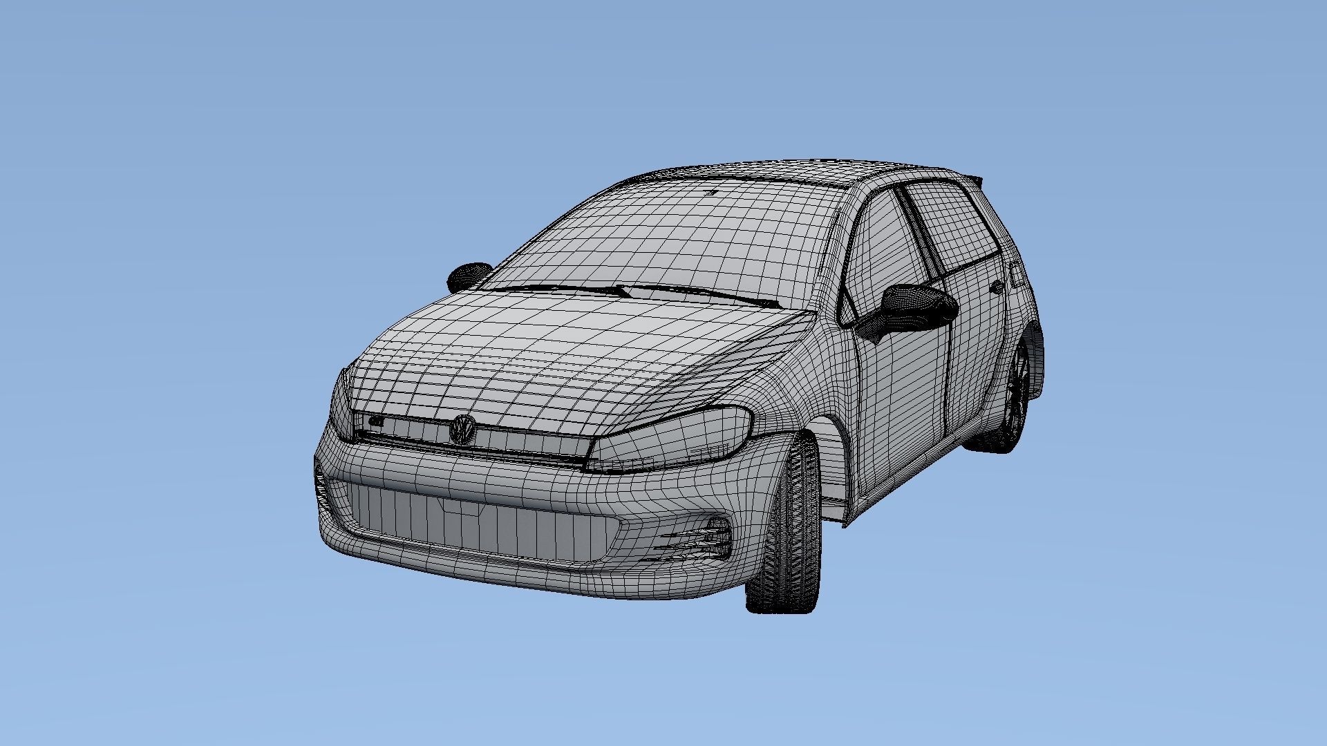 2016 Volkswagon GOLF GTI BLACK 3D model_9