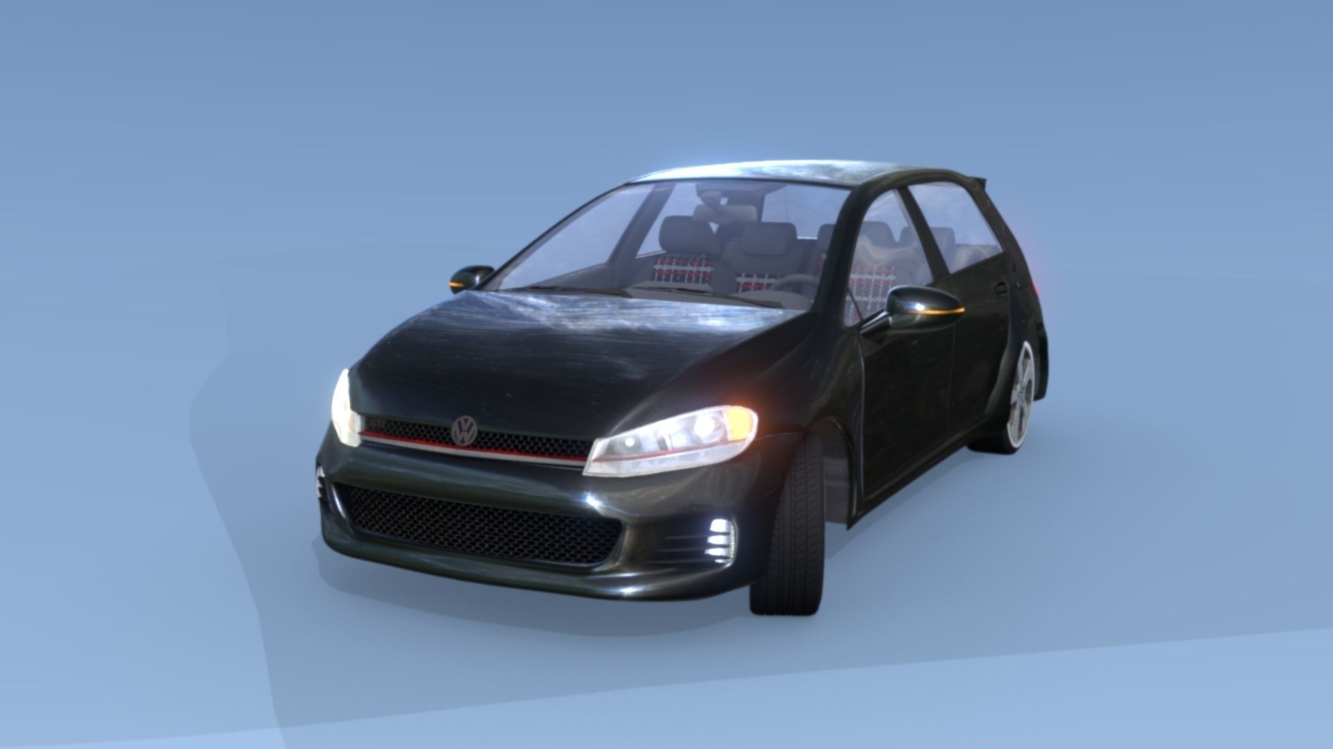 2016 Volkswagon GOLF GTI BLACK 3D model_1