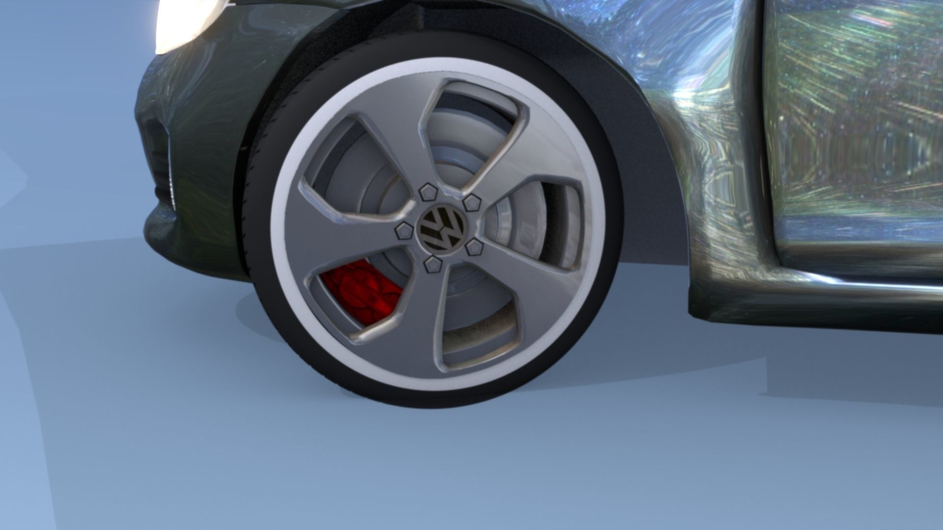 2016 Volkswagon GOLF GTI BLACK 3D model_8