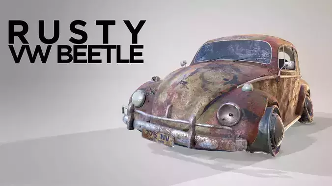 Rusty Volkswagen Beetle 3D model