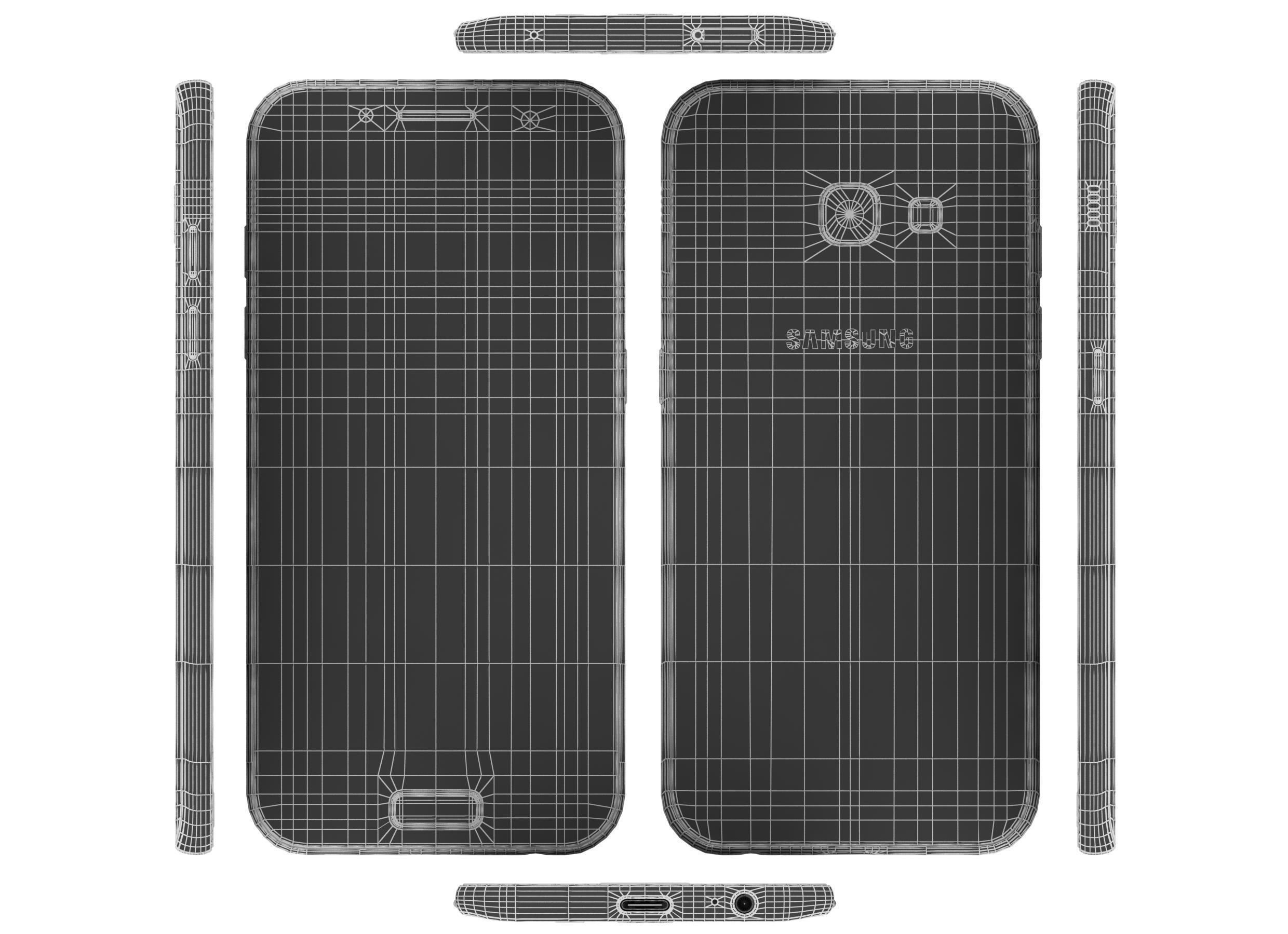 Samsung Galaxy A3 2017 All Colors 3D model_23