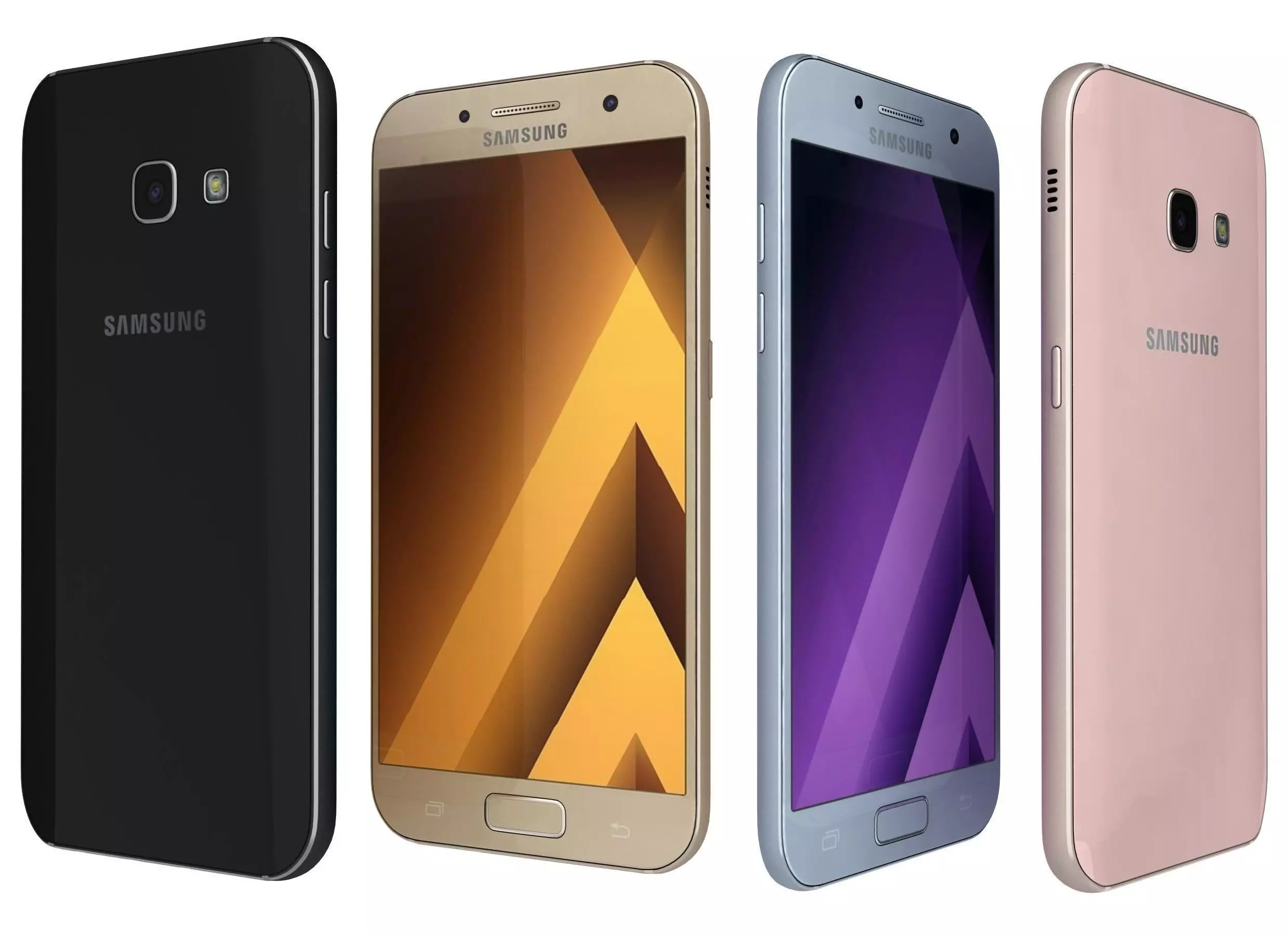 Samsung Galaxy A3 2017 All Colors 3D model_0