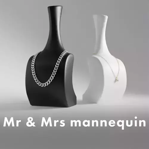 Mr and Mrs Jewelry Display Neck Mannequins 