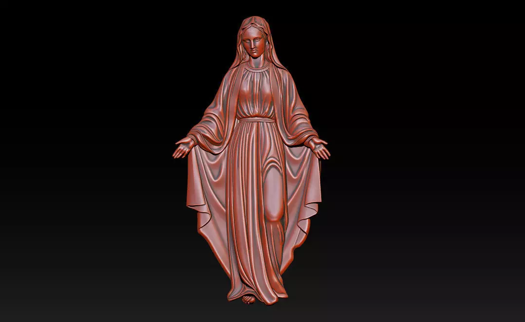 Virgin Mary Relief 3D Model for CNC V1 3D print model