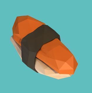 Food set bottle and chopsticks Low-poly 3D model_13