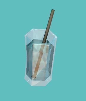 Food set bottle and chopsticks Low-poly 3D model_15