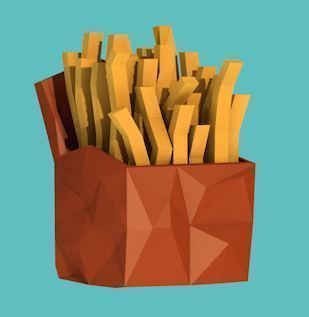 Food set bottle and chopsticks Low-poly 3D model_1