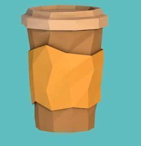 Food set bottle and chopsticks Low-poly 3D model_2