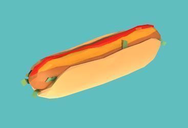 Food set bottle and chopsticks Low-poly 3D model_11