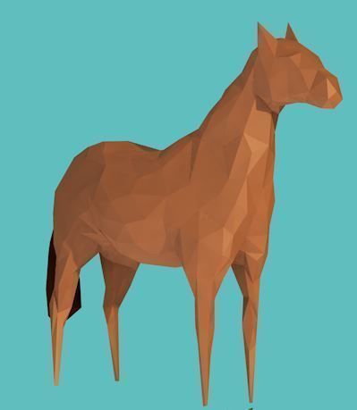 Animal horse Low-poly 3D model_4