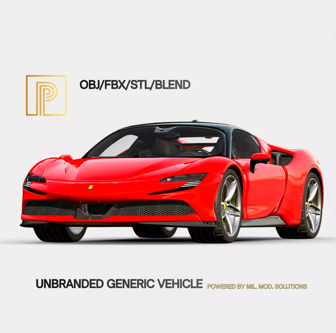 Unbranded High Poly Italian Supercar Game Ready 3D model