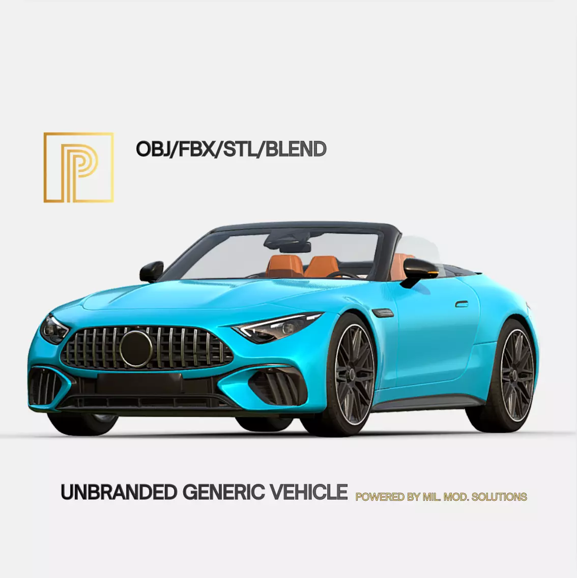 Unbranded High Poly German Cabriolet Game Ready 3D model