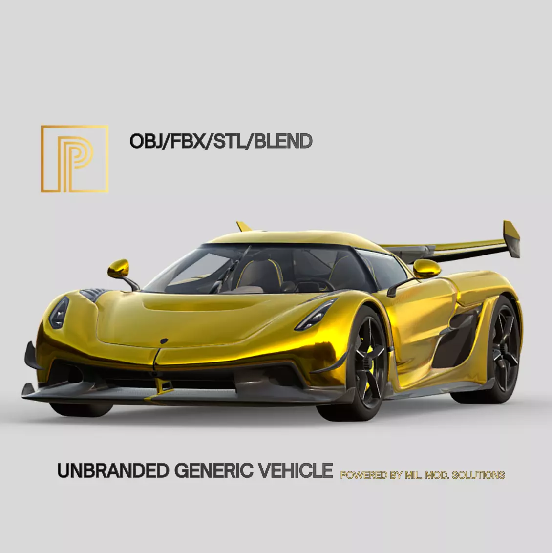 Unbranded High Poly Swedish Hypercar Game Ready 3D model