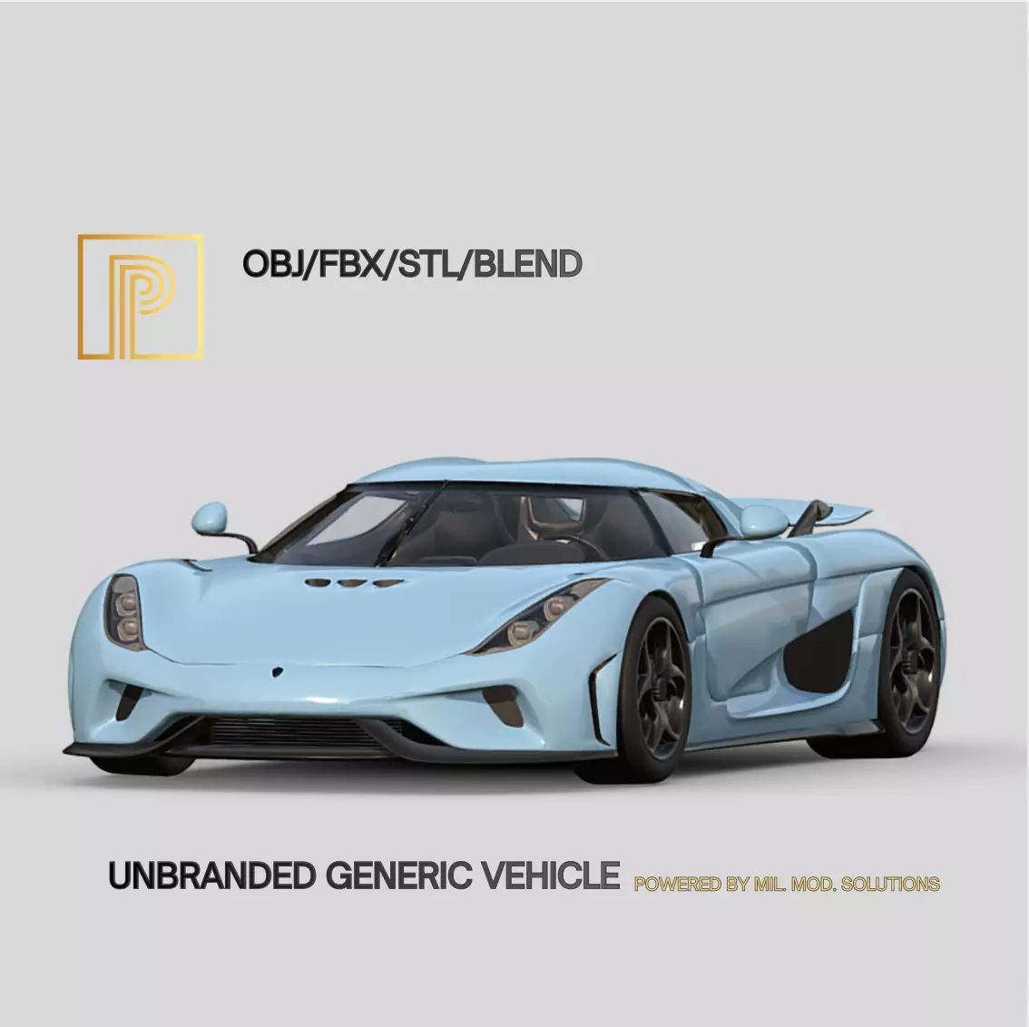 Unbranded High Poly Swedish Hypercar Game Ready 3D model