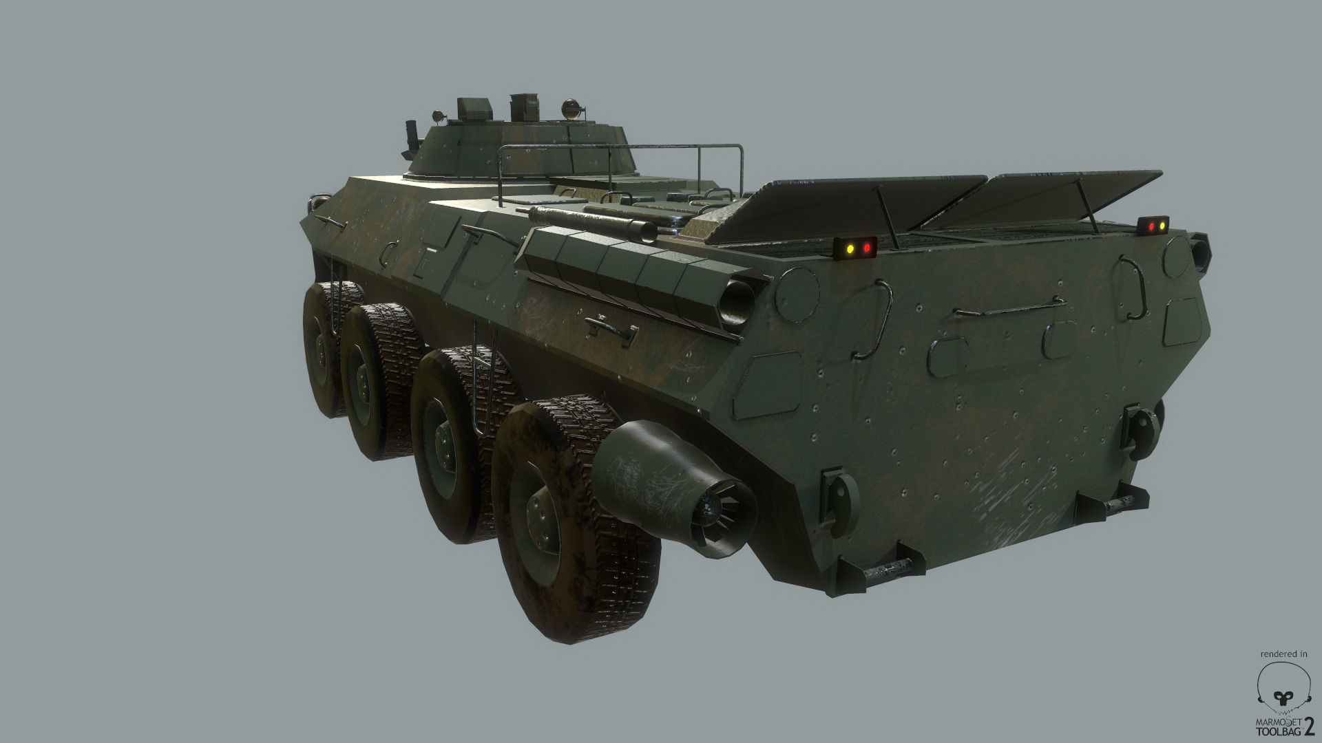 BTR-90 Russian APC Low-poly 3D model_3