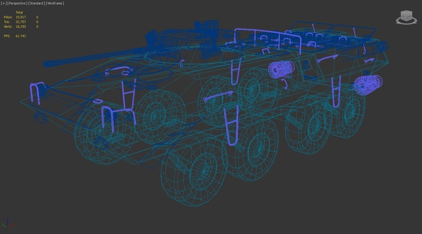 BTR-90 Russian APC Low-poly 3D model_9