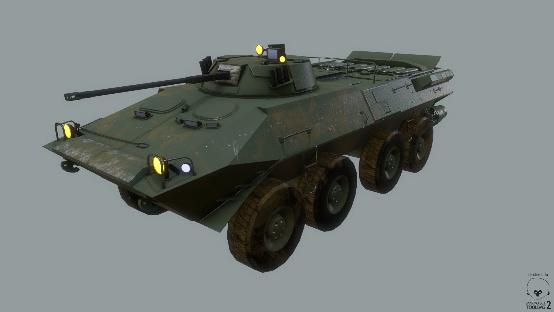BTR-90 Russian APC Low-poly 3D model_2