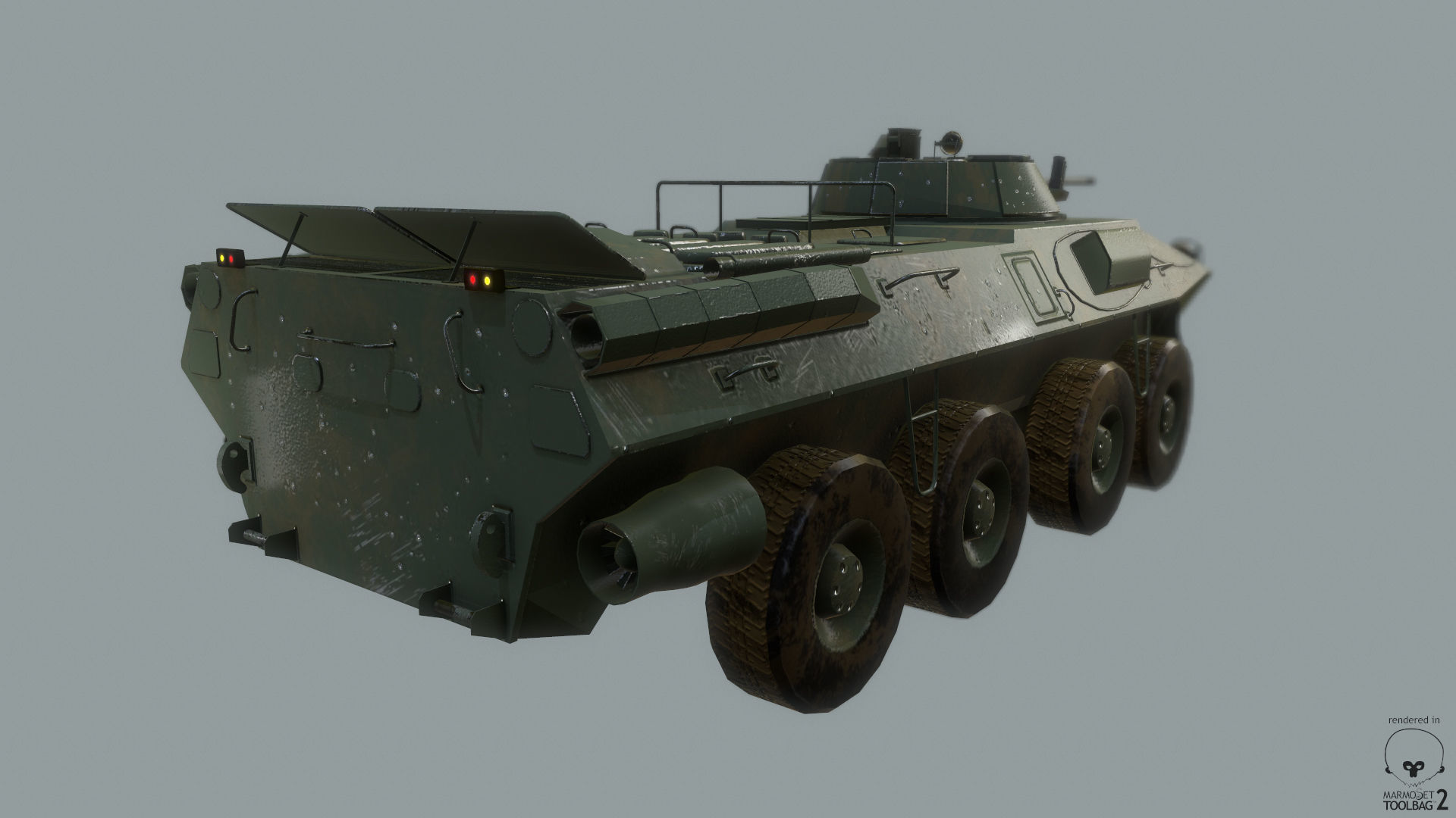 BTR-90 Russian APC Low-poly 3D model_4