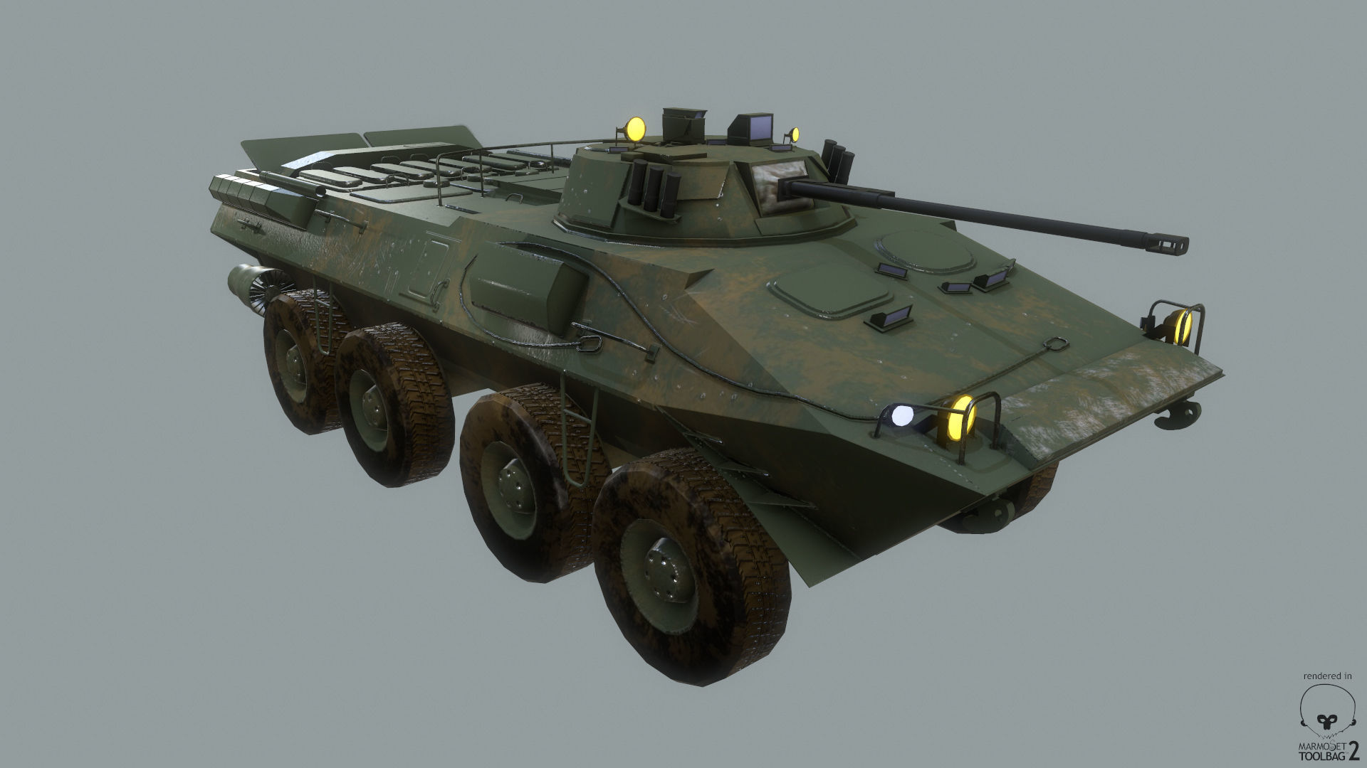 BTR-90 Russian APC Low-poly 3D model_1