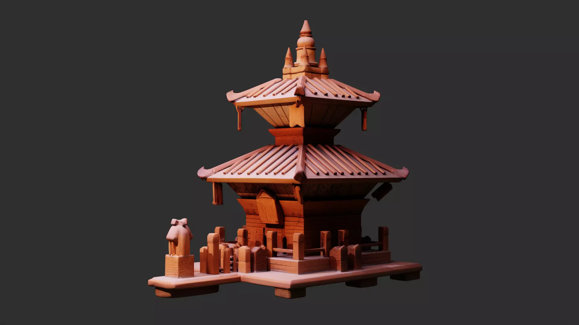 Traditional Hindu Temple Model Free 3D print model
