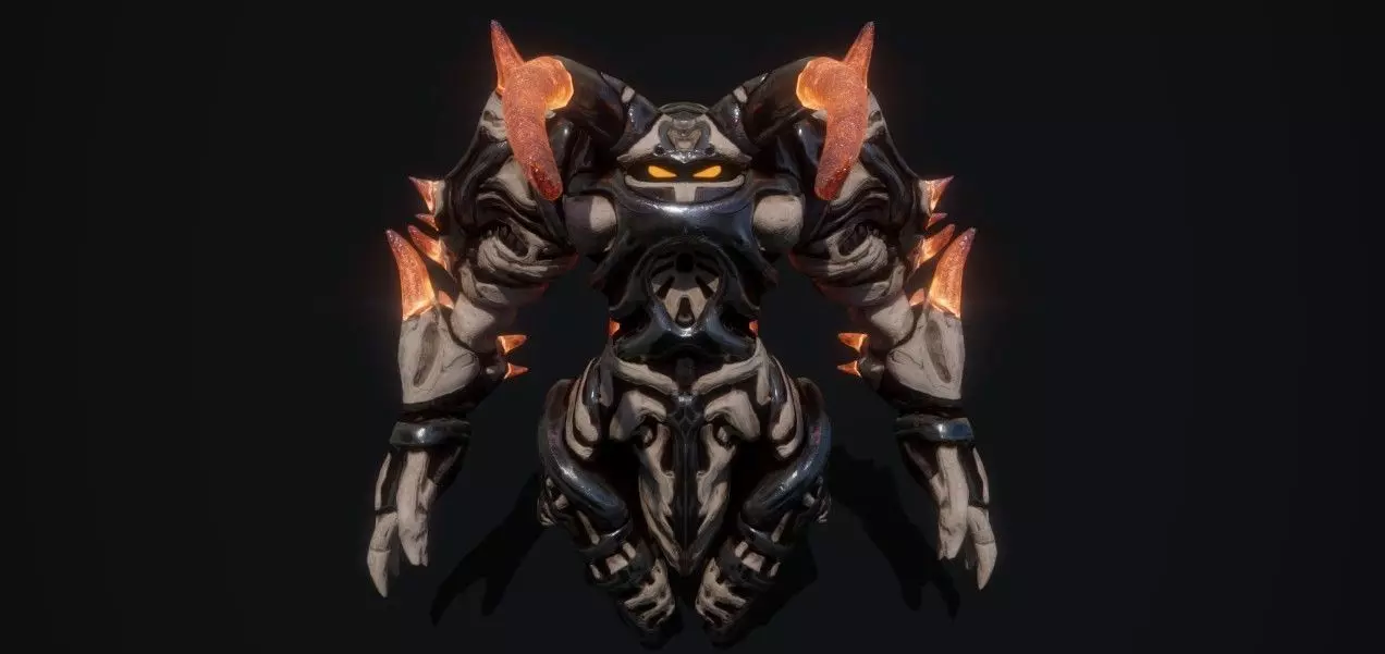 Golem Knight Low-poly 3D model_0