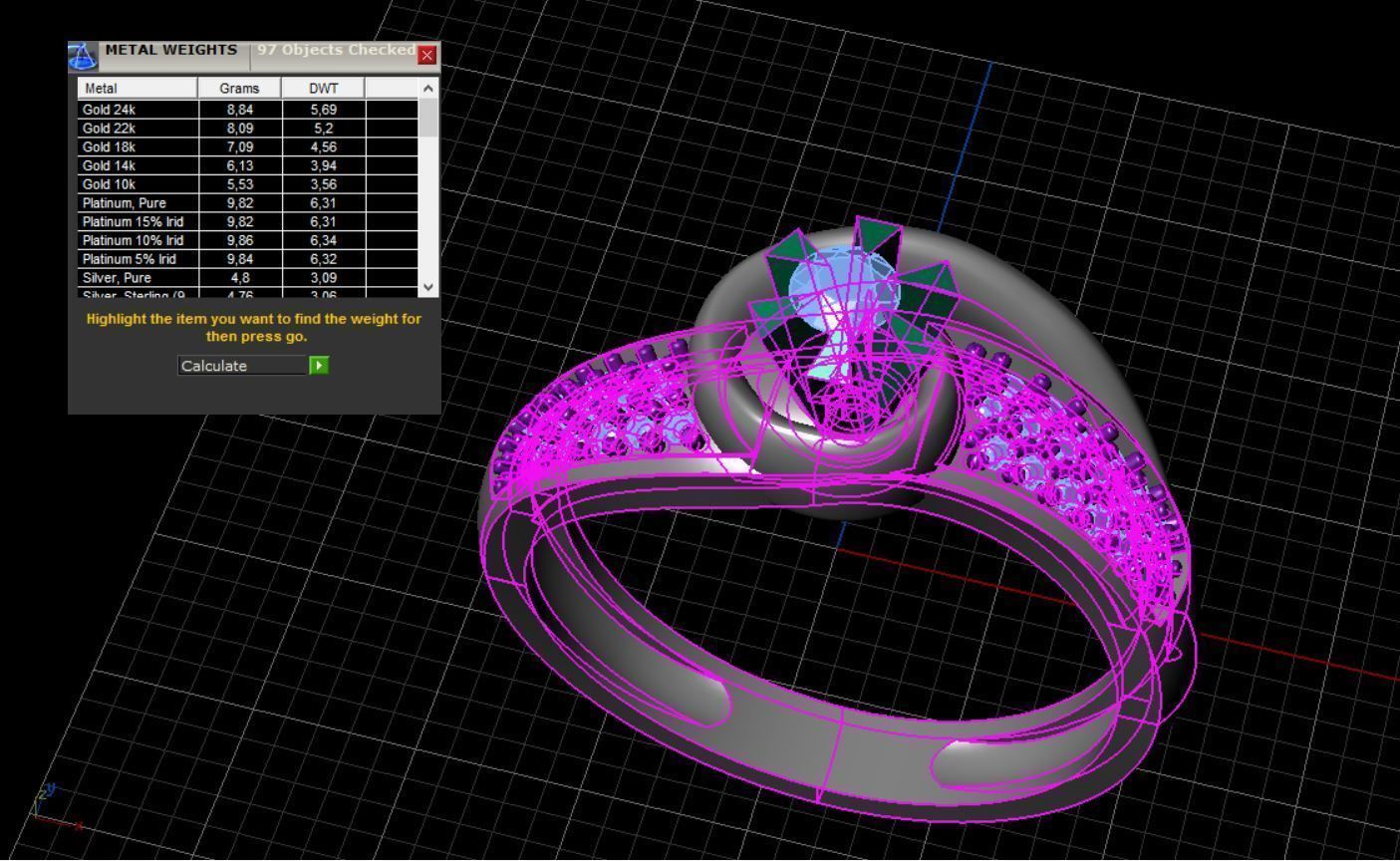 Ring engagement with stone 3D print model_4