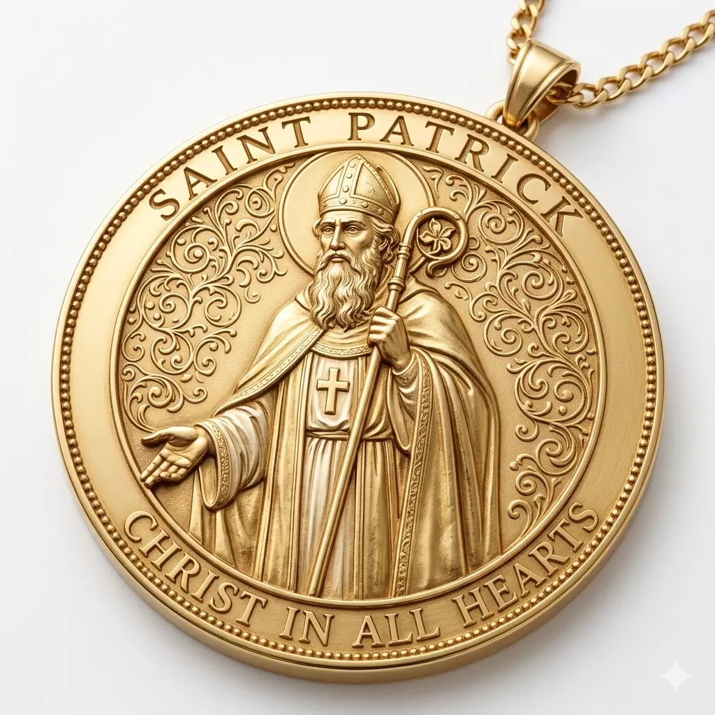 Pendant Saint Patrick 3d Model St Patrick Religious 3D print model