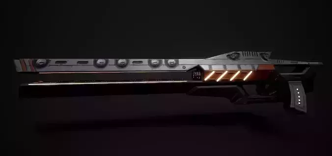 Lightning Rifle Low-poly 3D model
