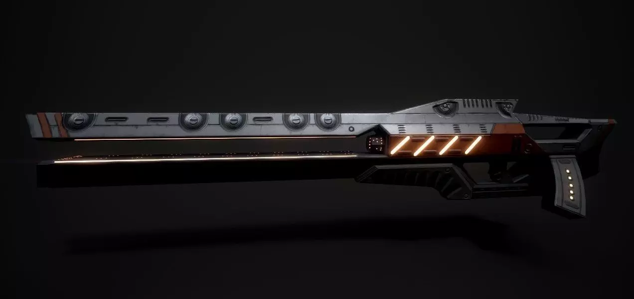 Lightning Rifle Low-poly 3D model_0