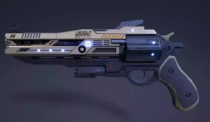 Rail Pistol Low-poly 3D model