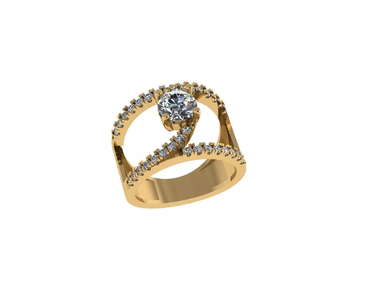 Pave Diamond Band 3D print model