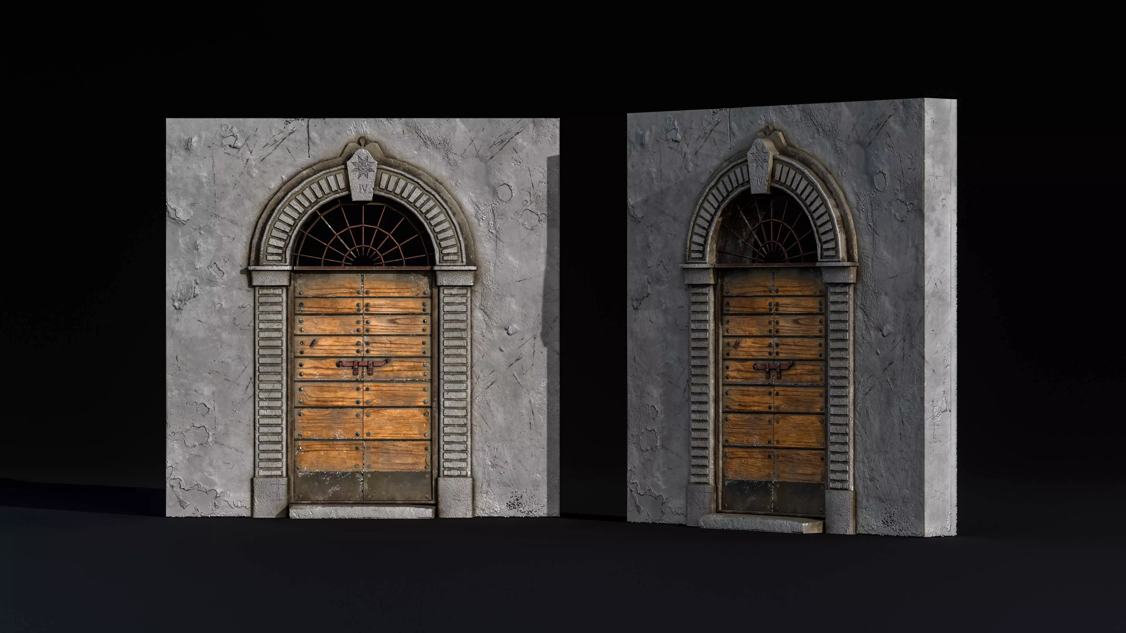 Old Italian Building Door Low-poly 3D model