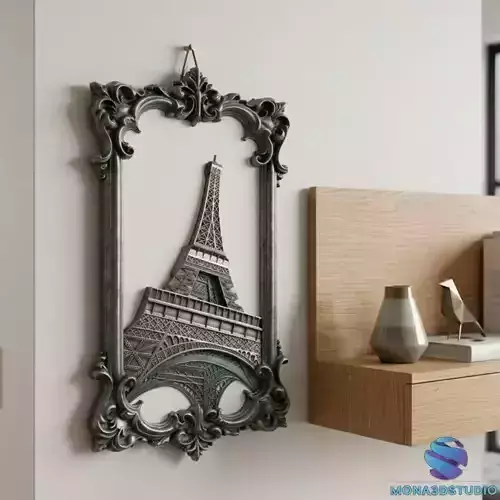 Eiffel Tower 3D STL Relief - Single Piece 18cm- 3Part Split 33cm