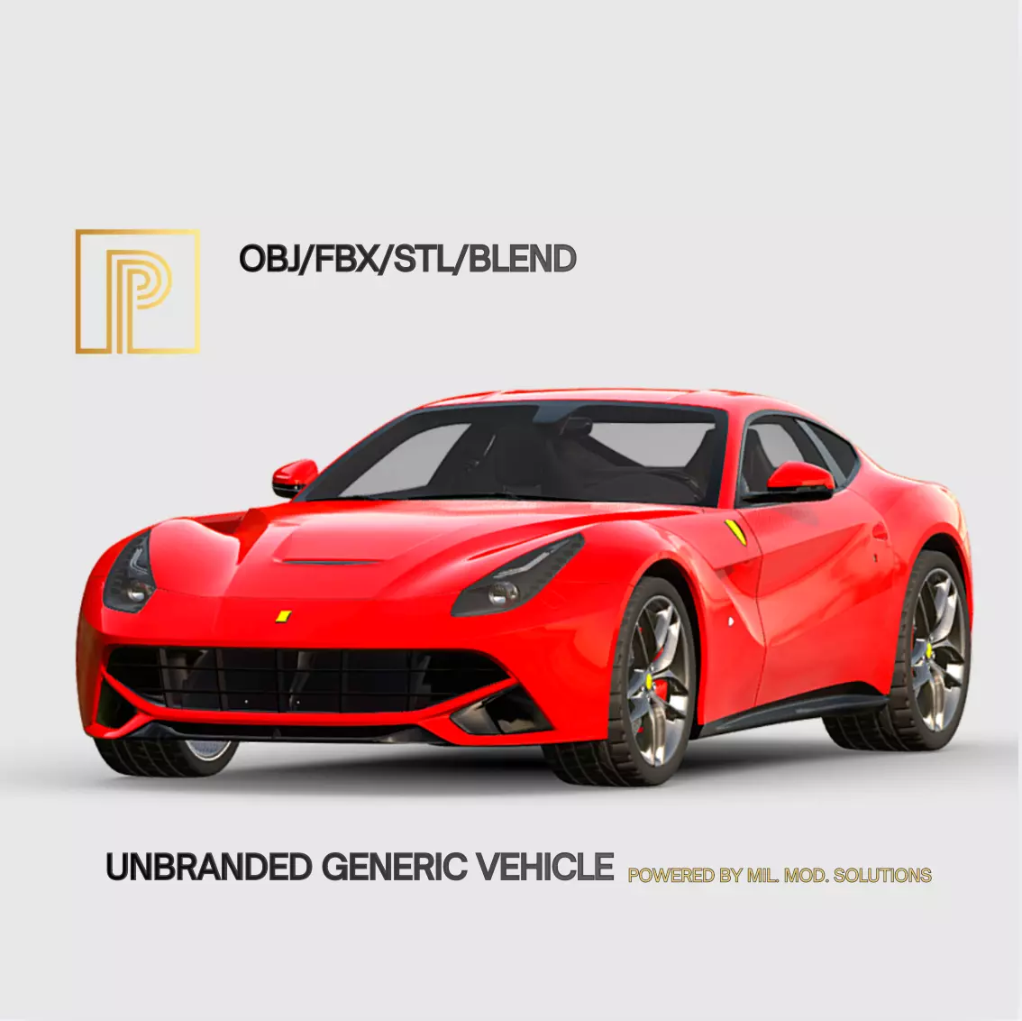 Unbranded High Poly Italian Supercar Game Ready 3D model